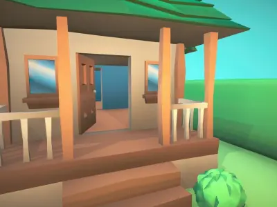 Simple House Low-poly 3D model