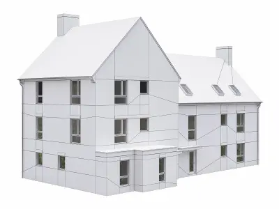 Neighborhood Houses P35 Low-poly 3D model