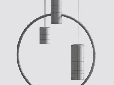 Makhno LED Handmade Bronze Pendant 3D model