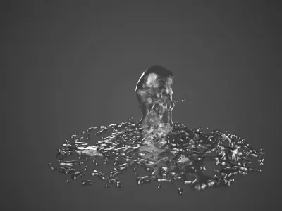 Two Animated Small Fountains  3D model