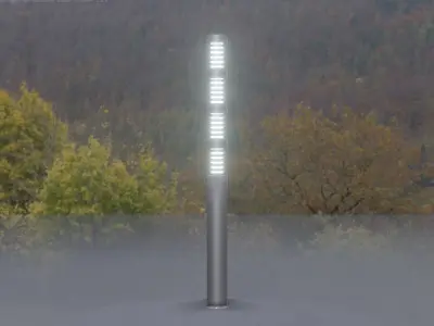 Low-Poly Basic Light Column 15 - Street Light Set-9 Low-poly 3D model