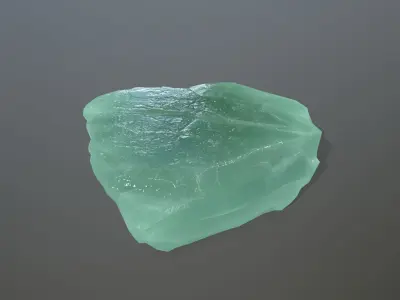 Ice Set aquamarine crystal Low-poly 3D model buy