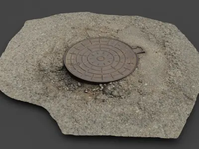 Cover manhole 09 raw scan  3D model