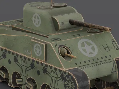 Wooden Toy Vehicle  Low-poly 3D model