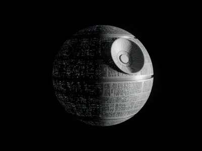 Death Star 3d model and laser canon Free 3D model