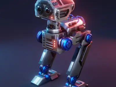 Sci-Fi Mech Robot - Rigged - Blender Eevee 3D model