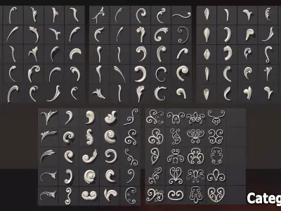 1582 Ornament Kitbash Bundle 120 New 3D Assets 3D Model  Low-poly 3D model