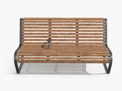 Street Bench Low-poly 3D model