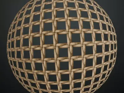 Natural Bamboo Square Lattice Weave PBR Texture
