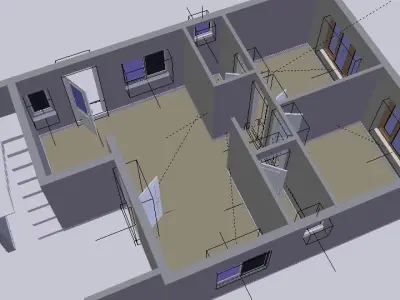 2 bhk Floor Design Free low-poly 3D model