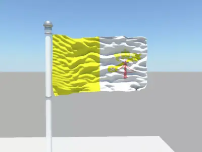 Vatican City flag 3D model