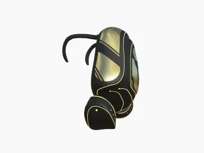 SciFi Backpack H03 Black Gold - Fashion Character Design Low-poly 3D model