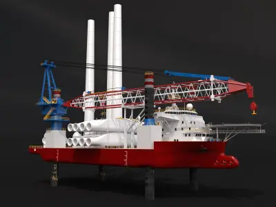 Offshore Wind Farm Ships Set 