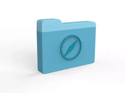 Icon Folder Safari 3D Model Low-poly 3D model