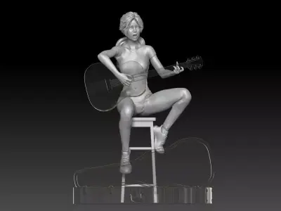 street musician girl 2 3D print model