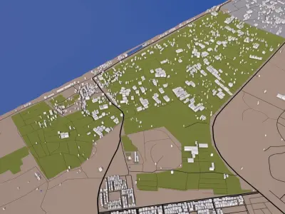 Gaza City of Palestine Low-poly 3D model