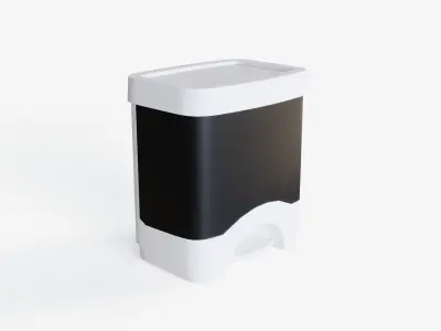 Toilet and Trashcan Free low-poly 3D model