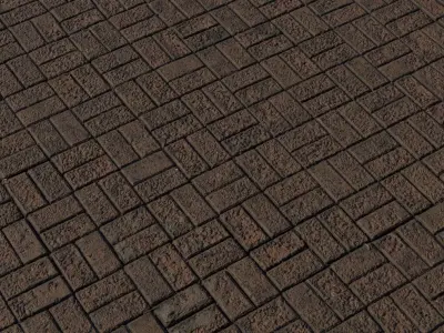 Basketweave Concrete Pavers PBR Texture Texture