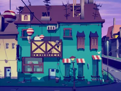FREE PolyVania Vampiric Town LowPoly Unity Pack Free low-poly 3D model