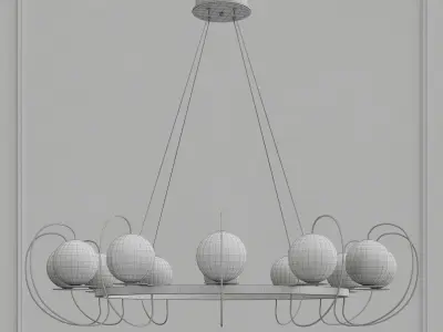 ring-shaped LED chandeliers 3D model