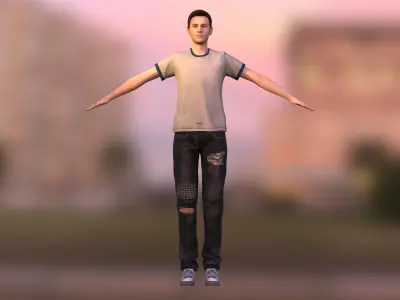 crowd sets Low-poly 3D model