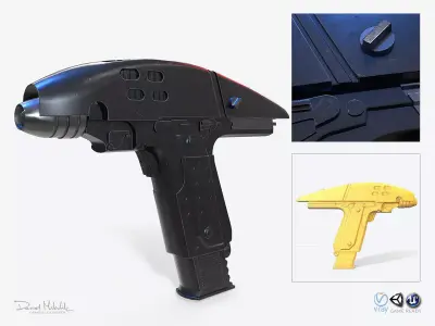 Phaser Gun Type 2 2287 Low-poly 3D model