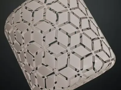 White Painted Rhombic Geometric Lattice PBR Texture