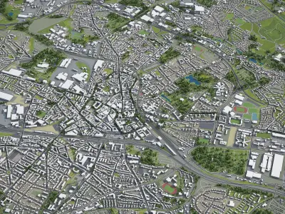 Bochum - City 3D Model Low-poly 3D model