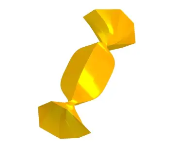 Yellow Wrapped Candy 3D model