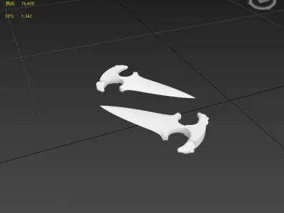 Next generation dagger stabbing Low-poly 3D model