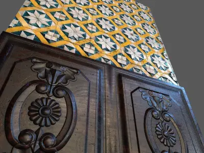 Old Wall Tiles  Low-poly 3D model