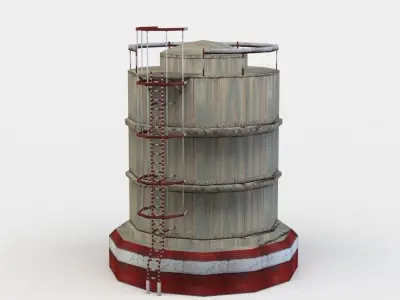 Oil tank Low-poly 3D model