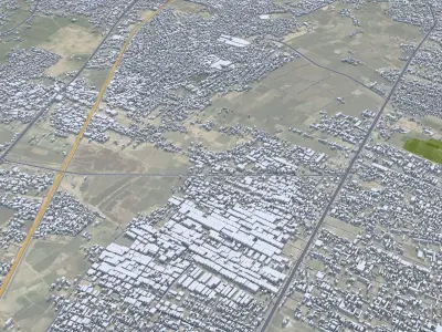Quetta Pakistan 40km Low-poly 3D model
