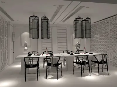 Business Restaurant - Coffee - Banquet  79 3D model