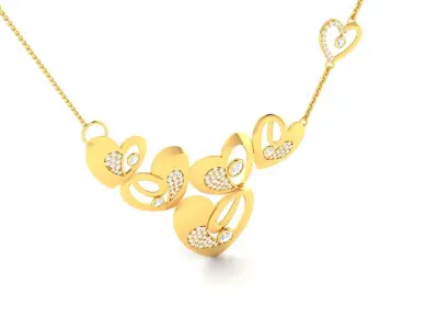 Women Heart Pendant 3DM STL OBJ FBX Render Details 3D print model