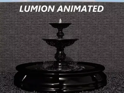 Lumion fountain - animated Low-poly 3D model