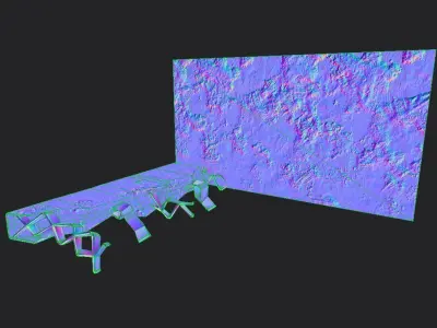 Concrete Construction Set - Factory Industrial Parts Low-poly 3D model