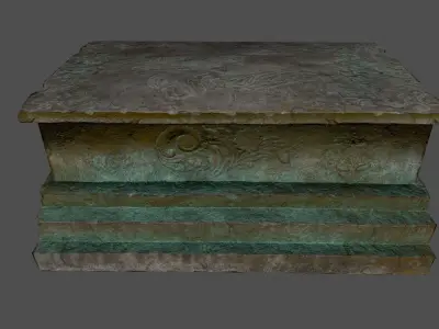 Tomb 2 stone bench Low-poly 3D model