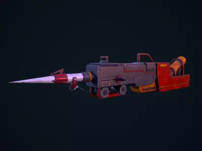 Sci fi Harpoon Gun Low-poly 3D model