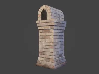 Brick Mailbox Low-poly 3D model