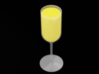 Realistic Wine Glass  Low-poly 3D model