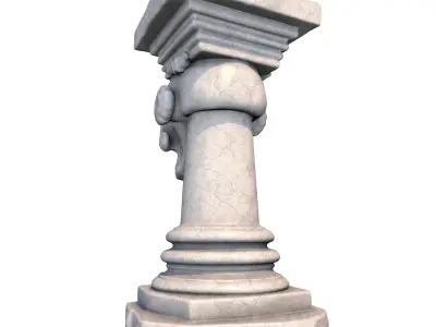 Temple Stone Skull Pillar 6 3D print model