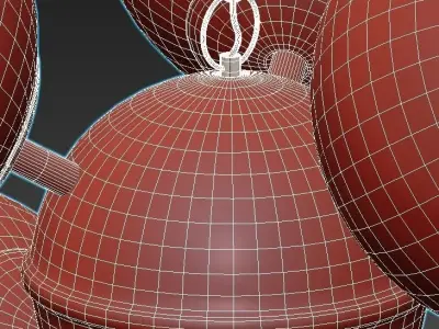 Favourite-Schoppen-1491-7P chandelier with six glass globes h... 3D model