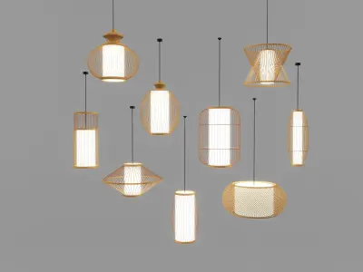 Bamboo Rattan Lamp  3D model