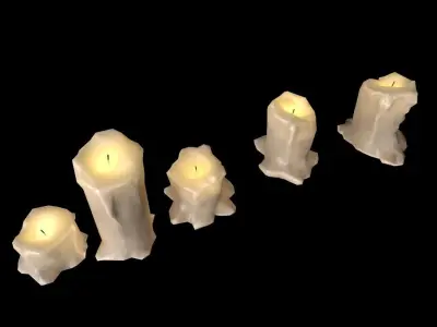 Candles Pack Low-poly 3D model