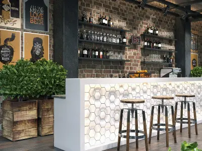 Bar counter 3D model