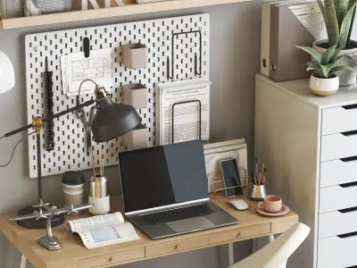 Office workplace 65 3D model