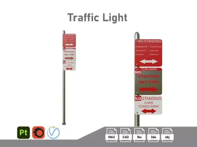 Traffic Sign 01 Low-poly 3D model