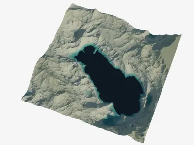 Rocky hills and valleys 3D model