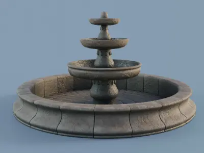 Stone Fountain Low-poly 3D model